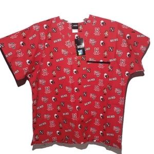 Scrub DUDZ Top Size Medium Nebraska Huskers Red